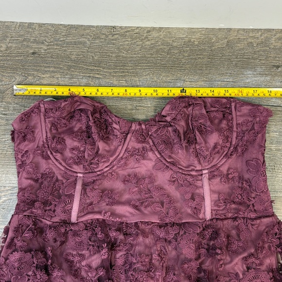 Lulus Quite Perfect Purple Floral Embroidered Strapless Midi Dress NWT XXL - Picture 10 of 11